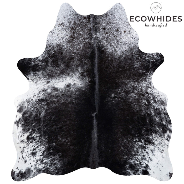 Brazilian Black Salt and Pepper Cowhide Rug Size 6'1" L x 5'5" W 7097