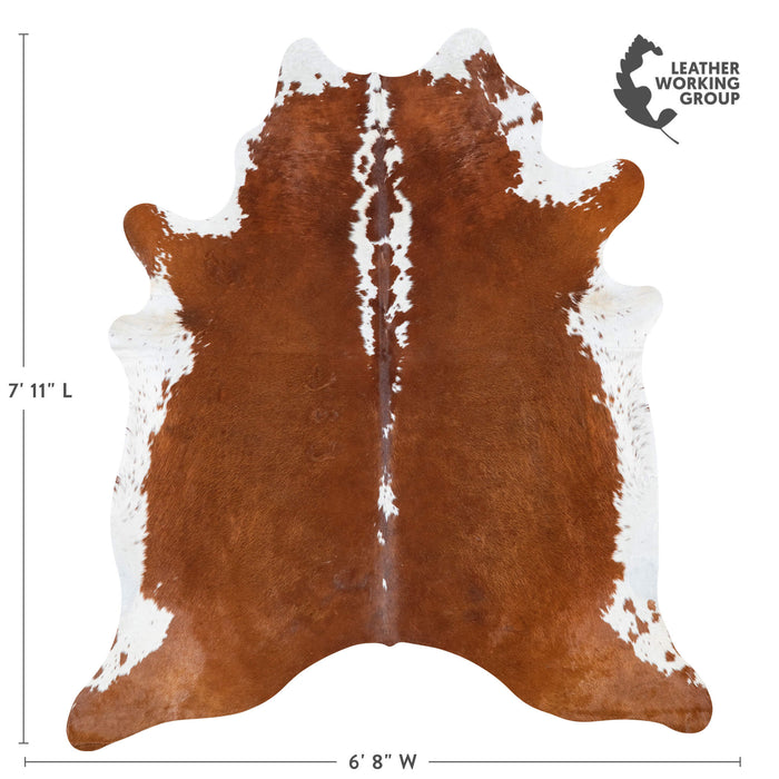 Brazilian Hereford Cowhide Rug Size 7'11" L x 6'8" W 7102