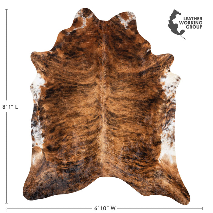 Brazilian Brindle Cowhide Rug Size 8'1" L x 6'11" W 7109