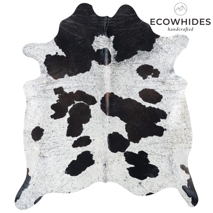 Brazilian Black Salt and Pepper Cowhide Rug Size 7'3" L x 6'5" W 7112