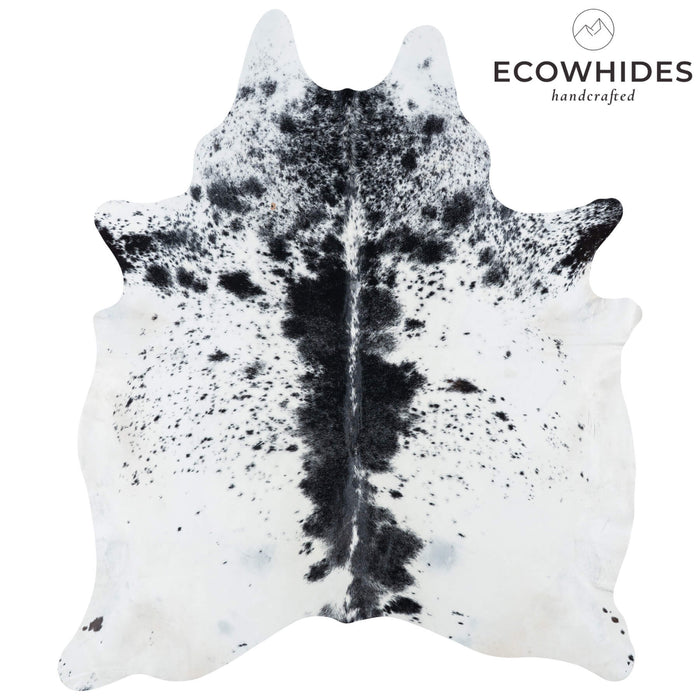 Brazilian Black Salt and Pepper Cowhide Rug Size 8'4" L x 7'0" W 7113