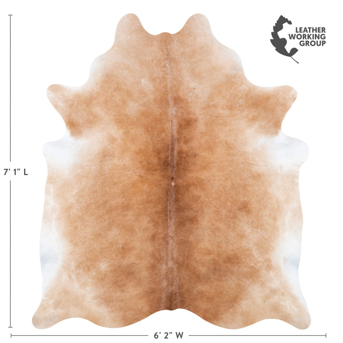 Brazilian Palomino and White Cowhide Rug Size 7'1" L x 6'2" W 7126