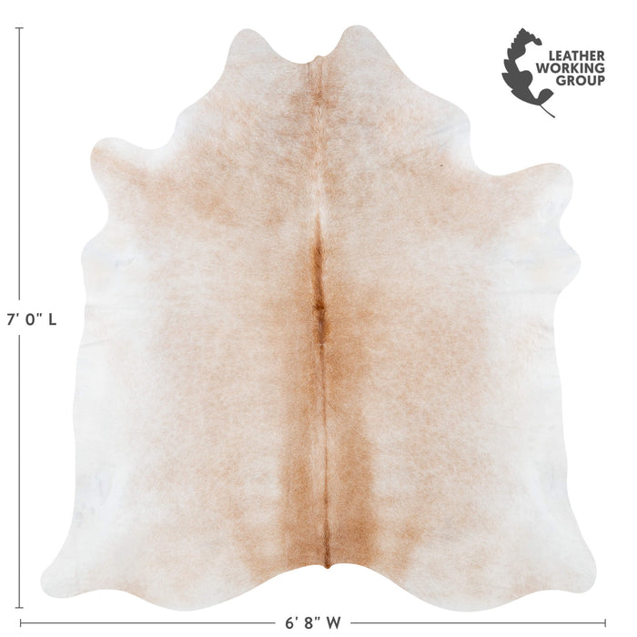 Brazilian Palomino and White Cowhide Rug Size 7'0" L x 6'8" W 7127