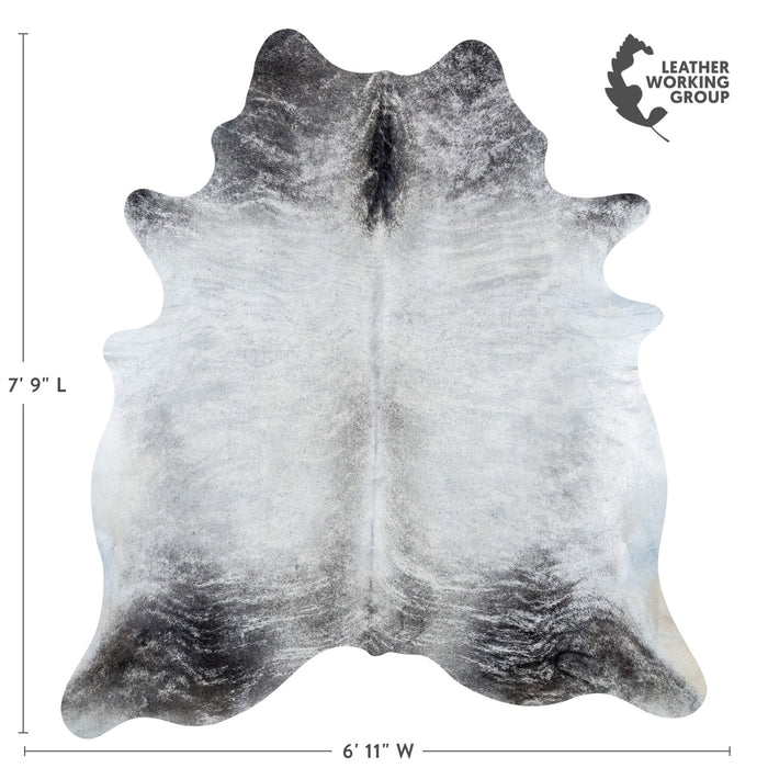 Brazilian Light Grey Brindle Cowhide Rug Size 7'9" L x 6'11" W 7141