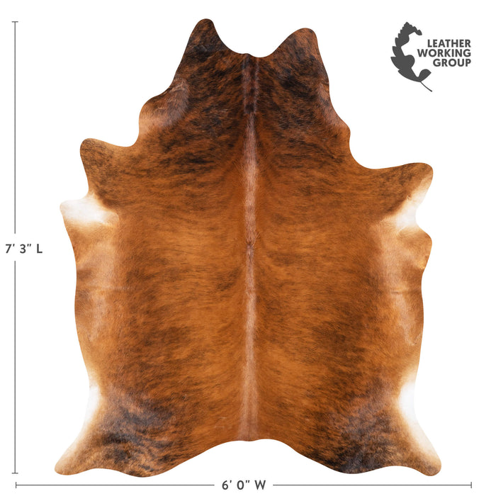 Brazilian Brindle Cowhide Rug Size 7'3" L x 6'0" W 7171