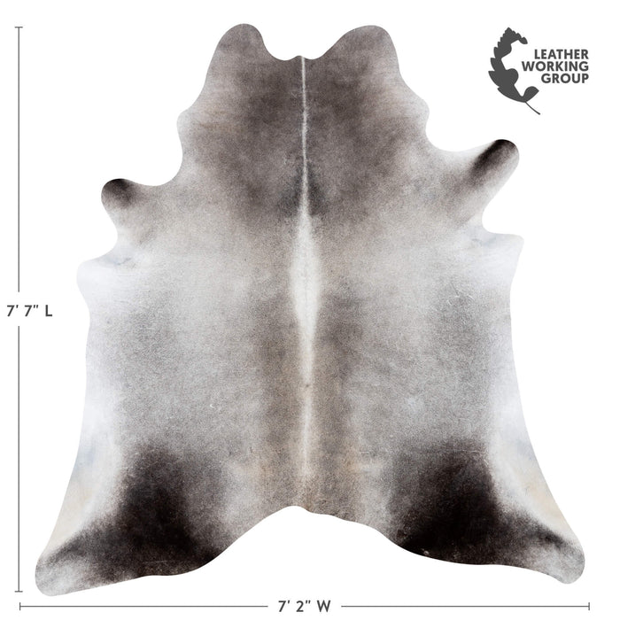 Brazilian Grey Cowhide Rug Size 7'7" L x 7'2" W 7204