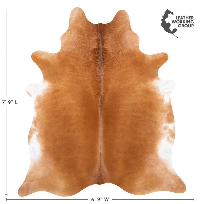 Brazilian Brown Cowhide Rug Size 7'9" L x 6'9" W 7331