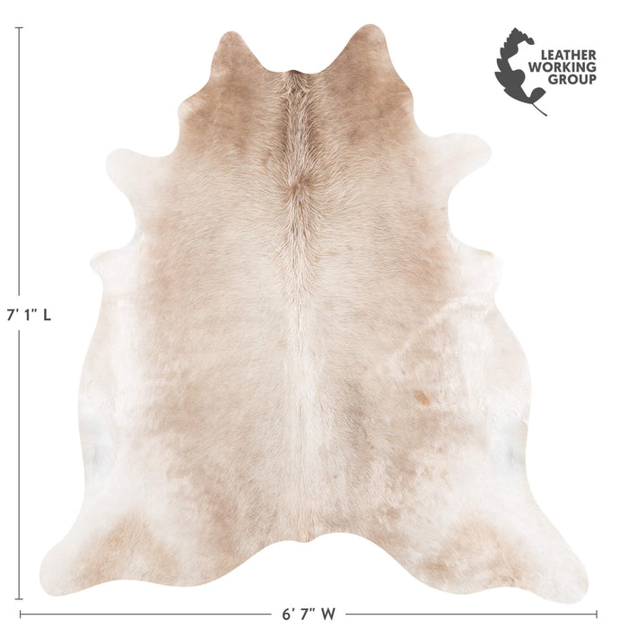Brazilian Champagne Cowhide Rug Size 7'1" L x 6'7" W 7359