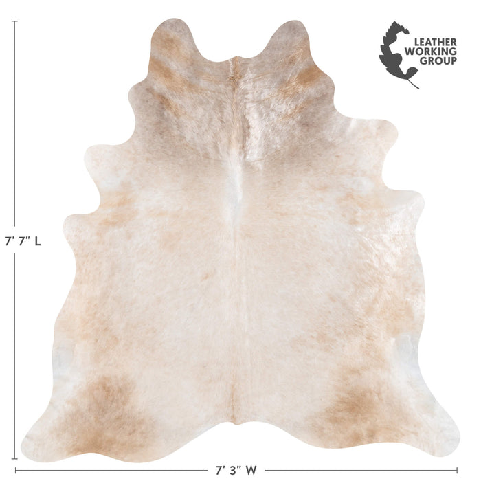Brazilian Champagne Cowhide Rug Size 7'7" L x 7'3" W 7372