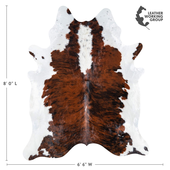 Brazilian Brindle White Belly and Backbone Cowhide Rug Size 8'0" L x 6'6" W 7407