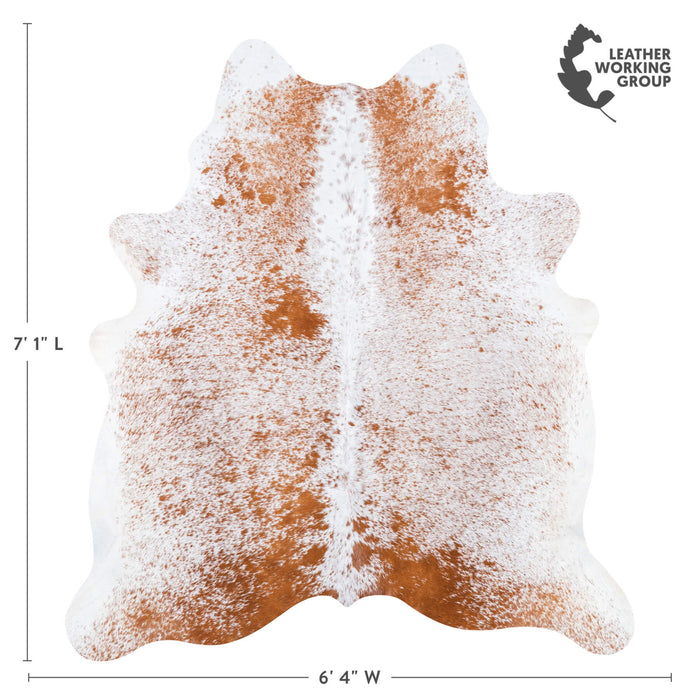 Brazilian Brown Salt and Pepper Cowhide Rug Size 7'1" L x 6'4" W 7429