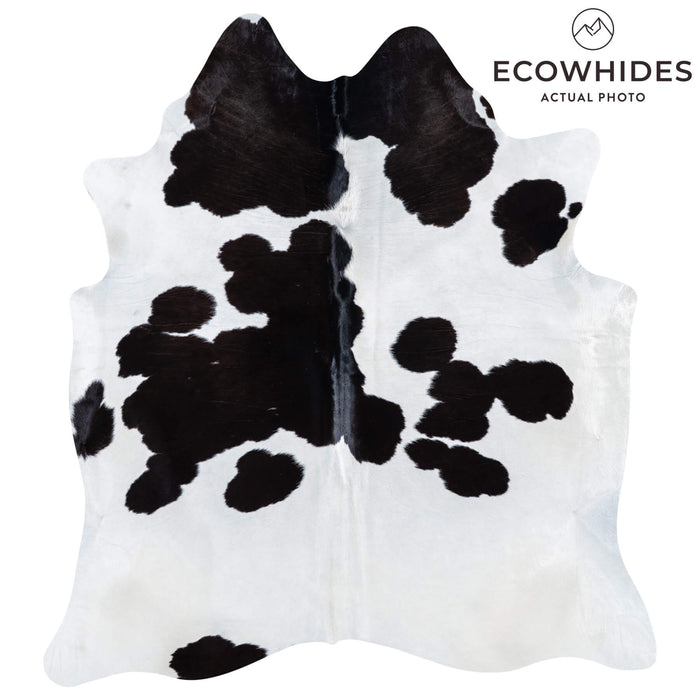 Brazilian Black and White Cowhide Rug Size 6'10" L x 6'3" W 7495