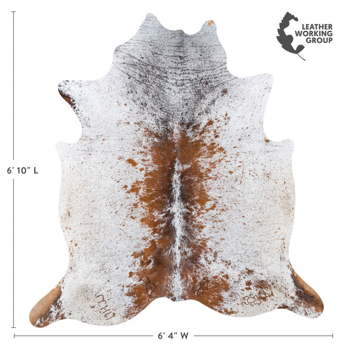 Brown Salt and Pepper Cowhide Rug Size 6'10" L x 6'4" W 7620