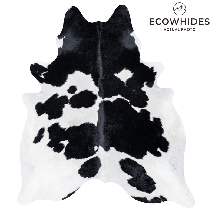 Brazilian Black and White Cowhide Rug Size 7'5" L x 6'5" W 7650