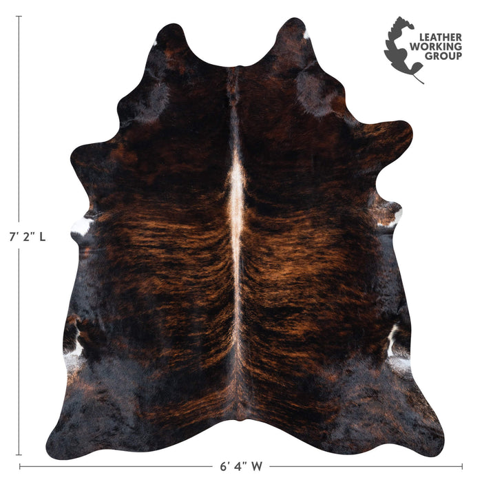Brazilian Dark Brindle Cowhide Rug Size 7'2" L x 6'4" W 7658