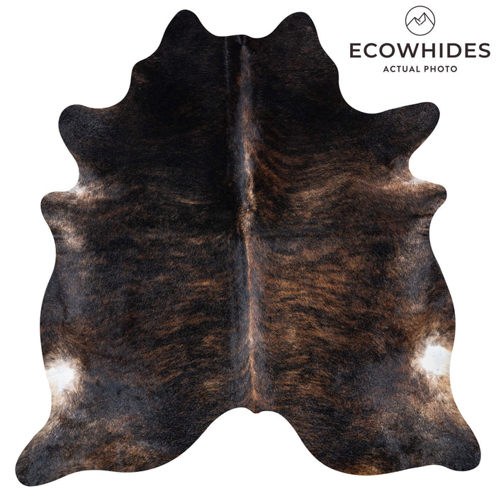 Brazilian Dark Brindle Cowhide Rug Size 7'1" L x 6'10" W 7661