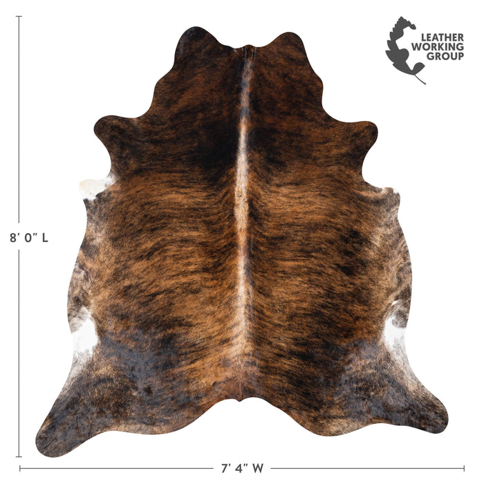 Brazilian Brindle Cowhide Rug Size 8'0" L x 7'4" W 7682