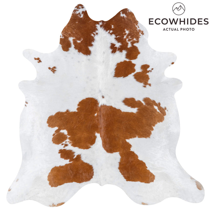 Brazilian Brown and White Cowhide Rug Size 7'8" L x 7'5" W 7686