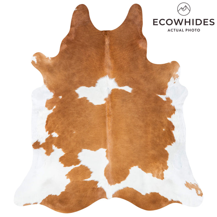 Brazilian Brown and White Cowhide Rug Size 8'1" L x 7'2" W 7691