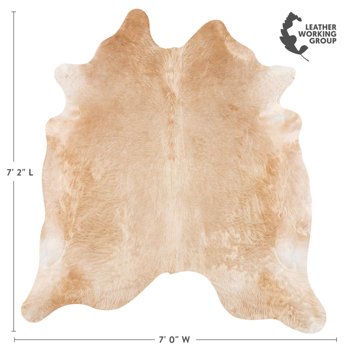 Brazilian Champagne Cowhide Rug Size 7'2" L x 7'0" W 7700