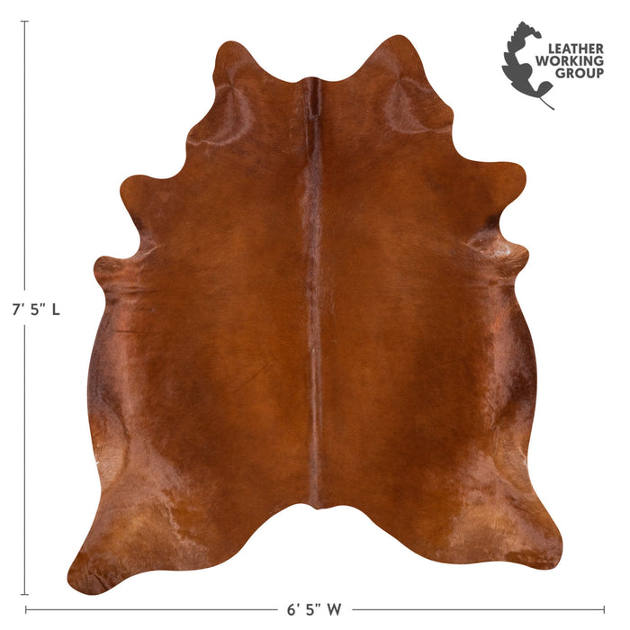 Brazilian Brown Cowhide Rug Size 7'5" L x 6'5" W 7706