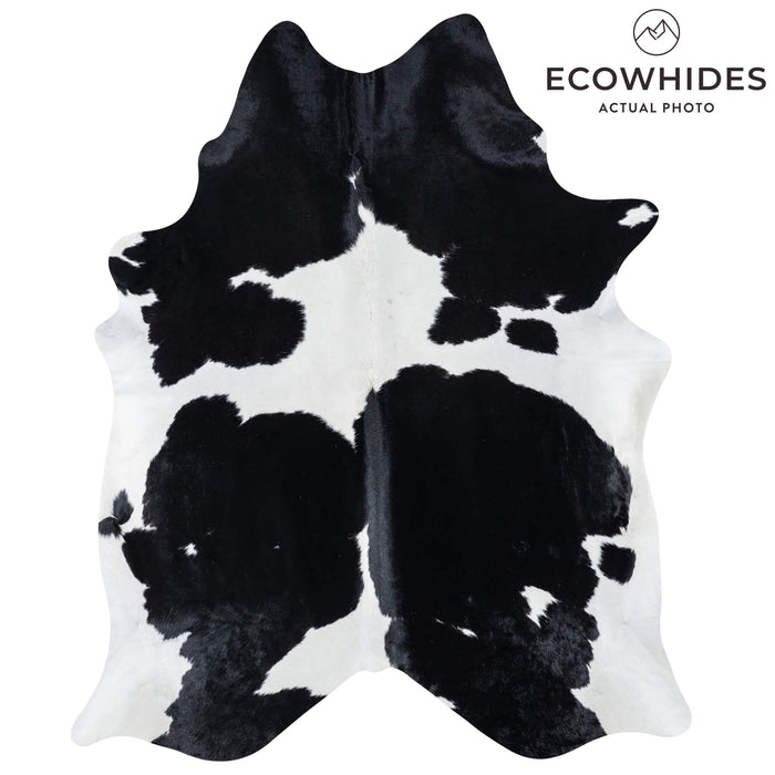Brazilian Black and White Cowhide Rug Size 7'5" L x 5'10" W 7711