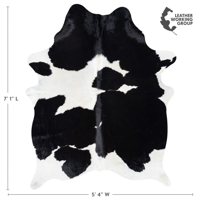 Brazilian Black and White Cowhide Rug Size 7'1" L x 5'4" W 7712