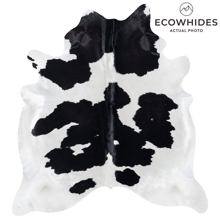 Brazilian Black and White Cowhide Rug Size 7'6" L x 6'10" W 7744