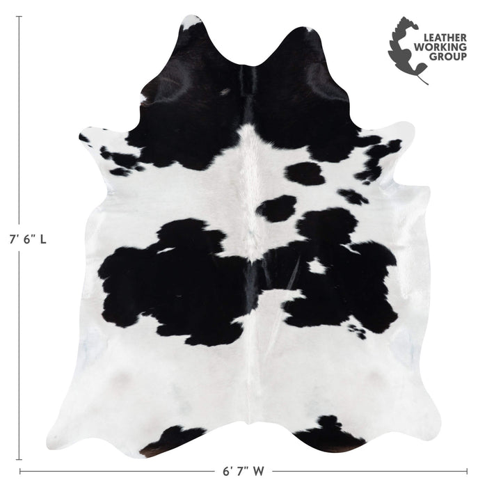 Brazilian Black and White Cowhide Rug Size 7'6" L x 6'7" W 7746