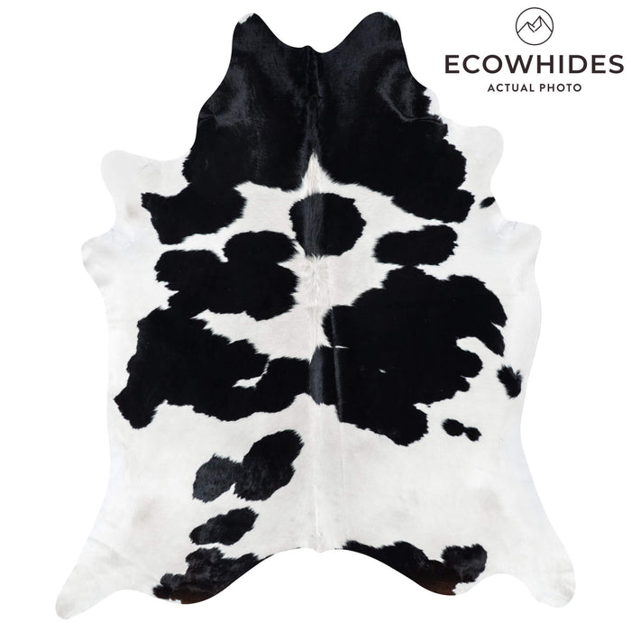 Brazilian Black and White Cowhide Rug Size 8'6" L x 7'3" W 7747