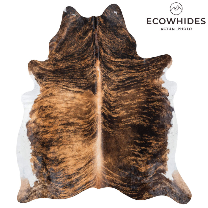 Brazilian Brindle White Belly Cowhide Rug Size 6'11" L x 6'0" W 7790