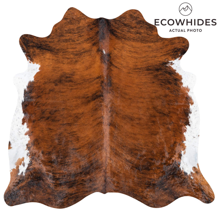 Brazilian Brindle White Belly Cowhide Rug Size 5'11" L x 6'2" W 7791
