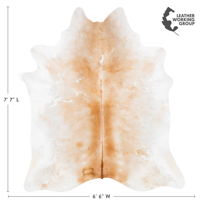 Brazilian Grey Palomino Cowhide Rug Size 7'7" L x 6'6" W 7813