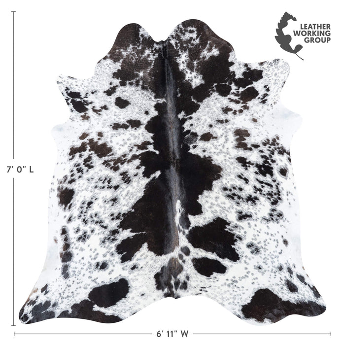 Brazilian Black Salt and Pepper Cowhide Rug Size 7'0" L x 6'11" W 7867