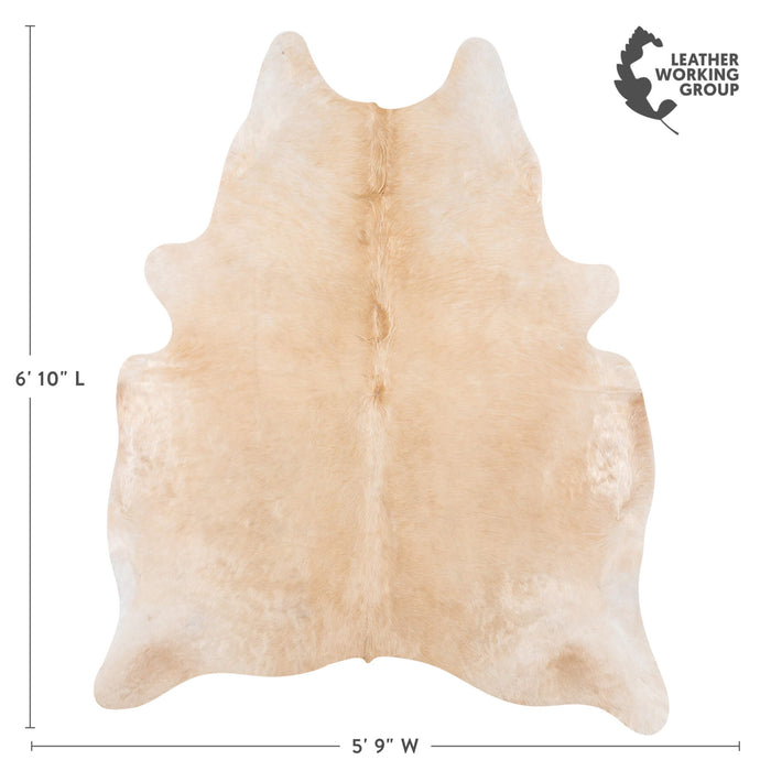 Brazilian Beige Cowhide Rug Size 6'10" L x 5'9" W 7910