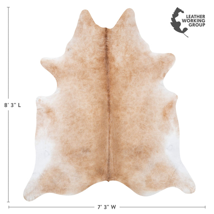 Brazilian Beige Cowhide Rug Size 8'3" L x 7'3" W 7936