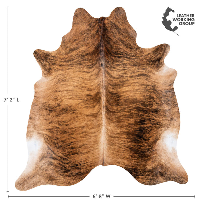 Brazilian Brindle Cowhide Rug Size 7'2" L x 6'8" W 7937