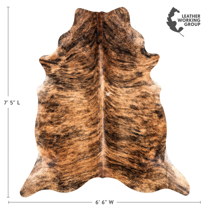 Brazilian Brindle Cowhide Rug Size 7'5" L x 6'6" W 7941
