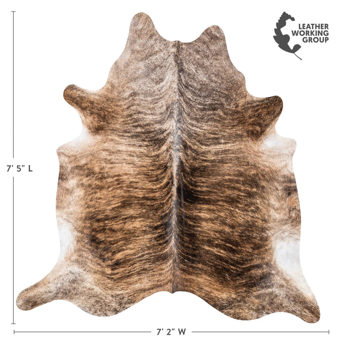 Brazilian Brindle Cowhide Rug Size 7'5" L x 7'2" W 7943