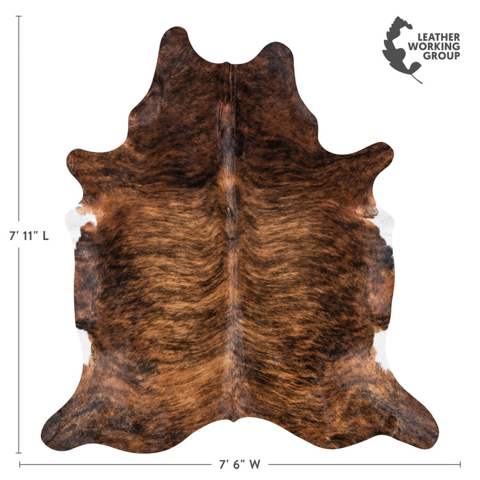 Brazilian Brindle Cowhide Rug Size 7'11" L x 7'6" W 7961