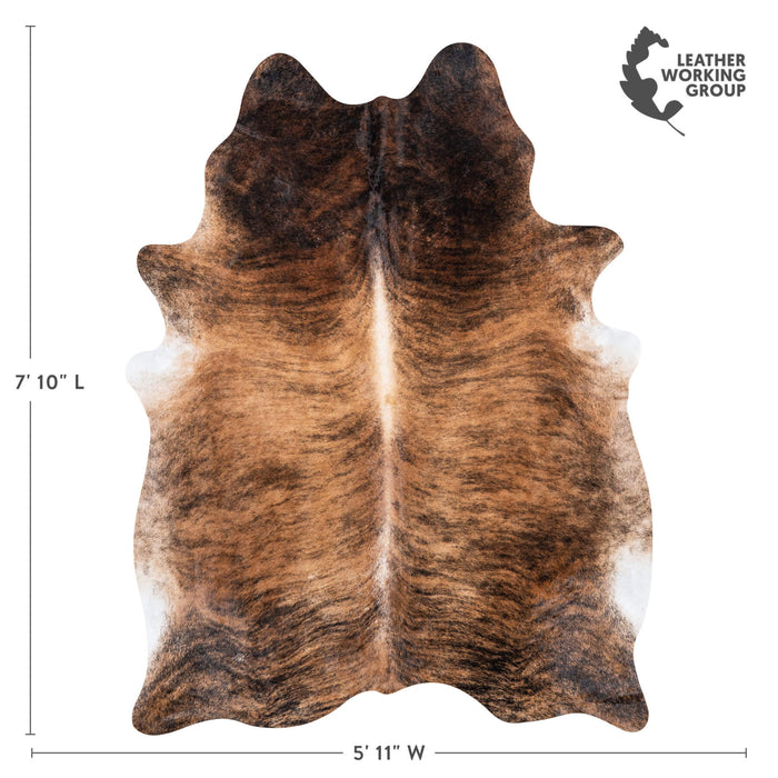 Brazilian Brindle Cowhide Rug Size 7'10" L x 5'11" W 7974
