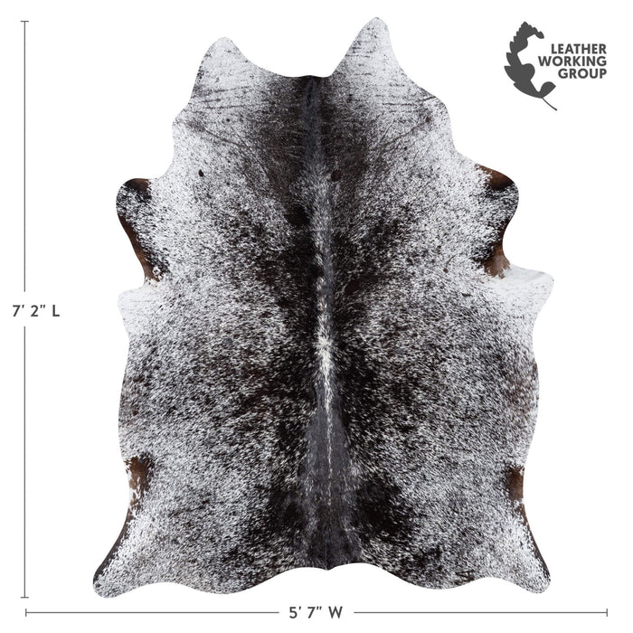 Brazilian Black Salt and Pepper Cowhide Rug Size 7'2" L x 5'7" W 7994