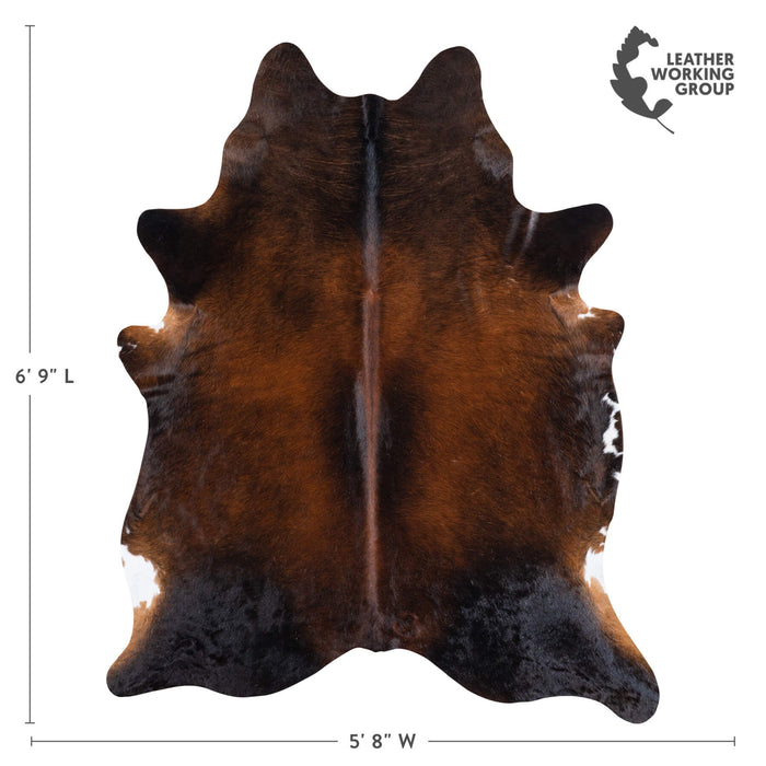 Brazilian Mahogany Cowhide Rug Size 6'9" L x 5'8" W 8300