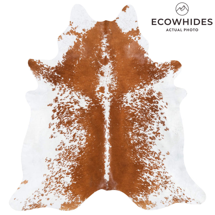 Brazilian Brown and White Cowhide Rug Size 8'0" L x 7'4" W 8313