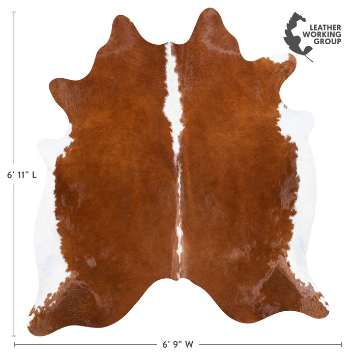 Brazilian Hereford Cowhide Rug Size 6'11" L x 6'9" W 8322