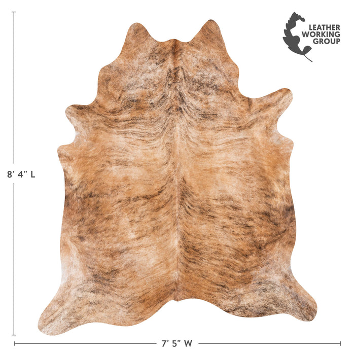 Brazilian Brindle Cowhide Rug Size 8'4" L x 7'5" W 8324