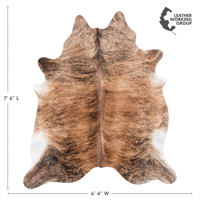 Brazilian Brindle Cowhide Rug Size 7'6" L x 6'4" W 8332