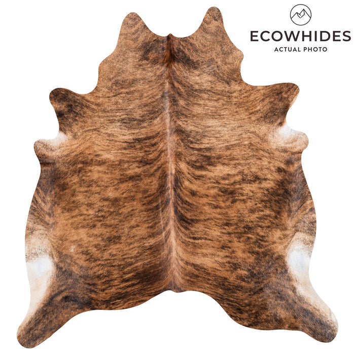 Brazilian Brindle Cowhide Rug Size 7'3" L x 6'11" W 8335