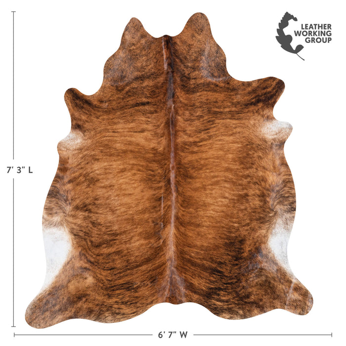 Brazilian Brindle Cowhide Rug Size 7'3" L x 6'7" W 8336
