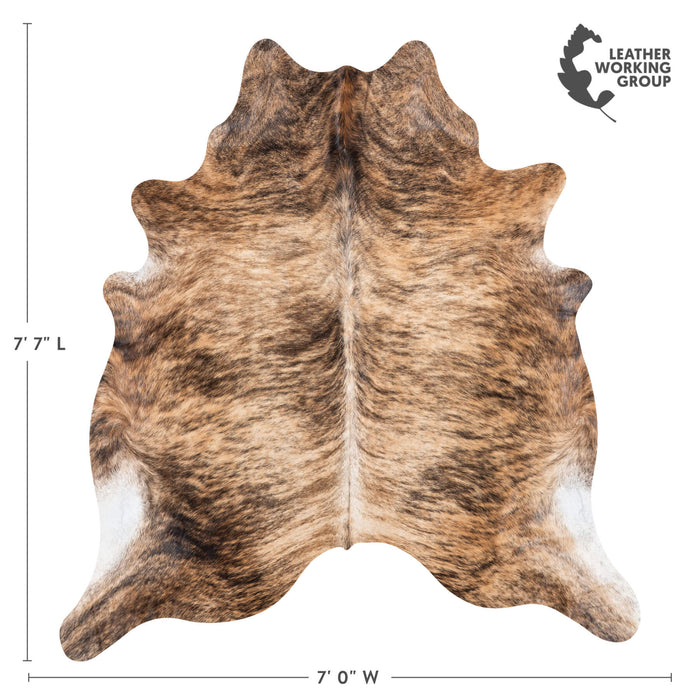Brazilian Brindle Cowhide Rug Size 7'7" L x 7'0" W 8338